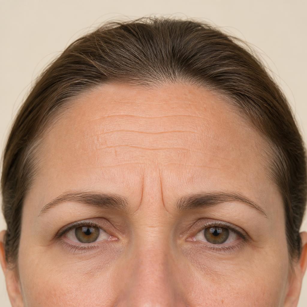 Forehead lines — before treatment at Impact Medical Cosmetics