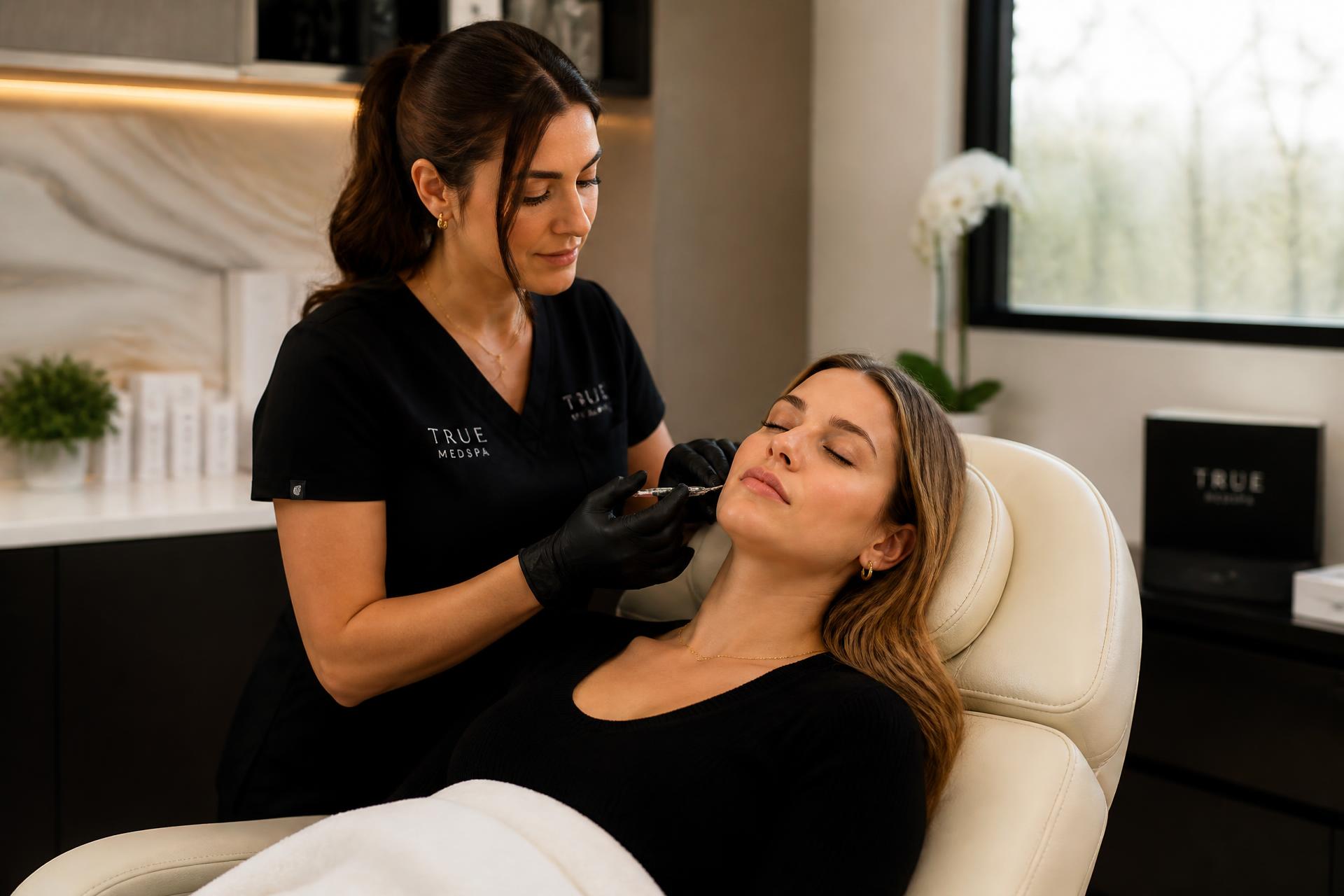 An Impact Medical Cosmetics injector performing a precise Botox treatment